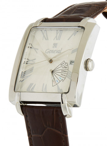 Men's Leather Analog Wrist Watch GL141WWO