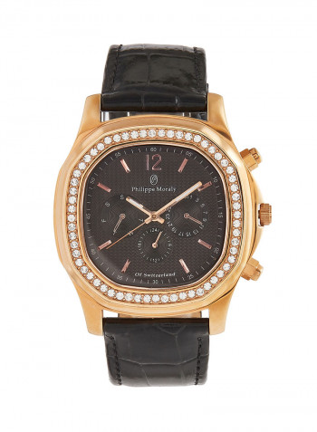 Men's Leather Analog Wrist Watch LS1151RBB