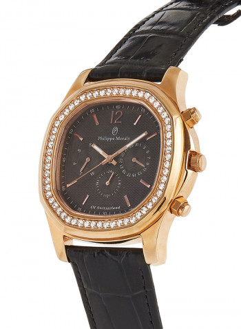 Men's Leather Analog Wrist Watch LS1151RBB