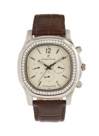 Men's Leather Analog Wrist Watch LS1151WIO