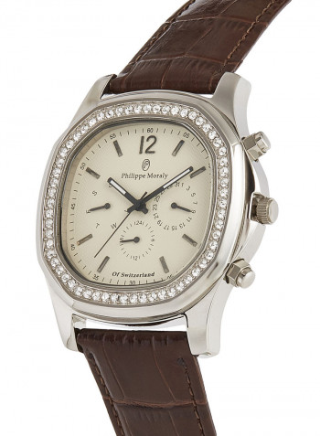 Men's Leather Analog Wrist Watch LS1151WIO
