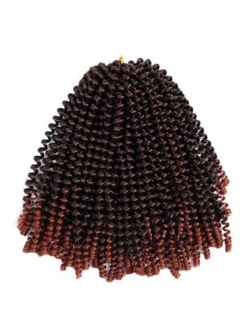 2-Piece Spring Twist Natural Hair Extension Brown 20centimeter
