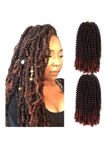 2-Piece Spring Twist Natural Hair Extension Brown 20centimeter