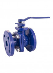 Cast Iron Flanged End Ball Valve Blue/Silver 1.5inch
