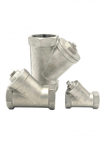 Stainless Steel Y-Strainer Screwed Valve Silver 2inch
