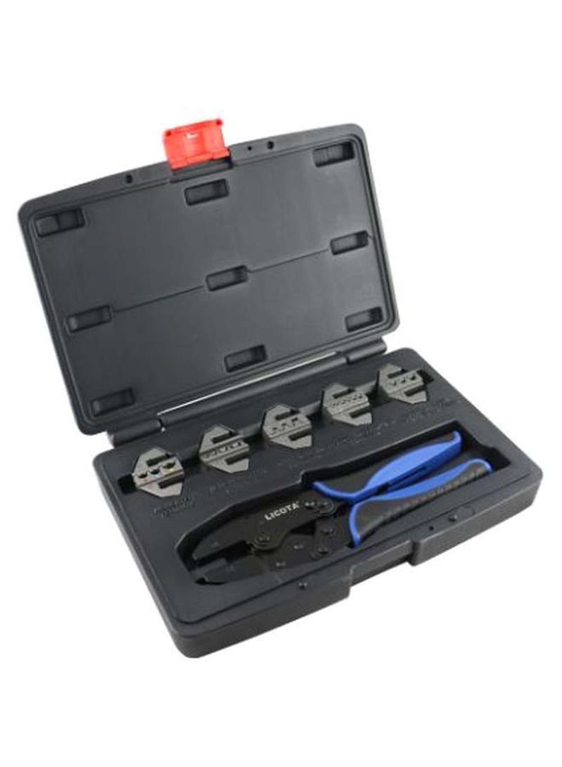 5-In-1 Quick Interchangeable Crimping Tool Kit Grey/Black/Blue