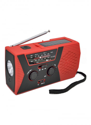 Hand Crank Radio With Bluetooth Speaker And LED Light LU-HV11-24 Red/Black