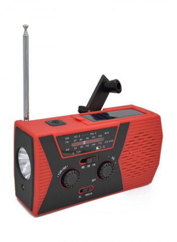 Hand Crank Radio With Bluetooth Speaker And LED Light LU-HV11-24 Red/Black