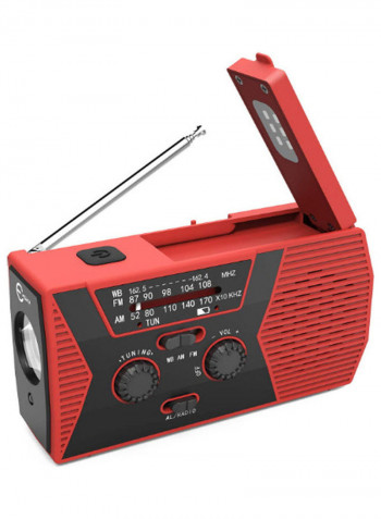 Hand Crank Radio With Bluetooth Speaker And LED Light LU-HV11-24 Red/Black