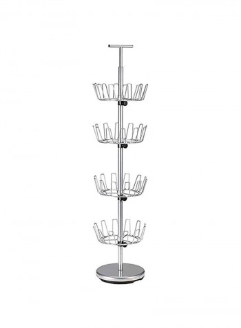 4-Tier Shoe Tree Silver 49x12x12inch