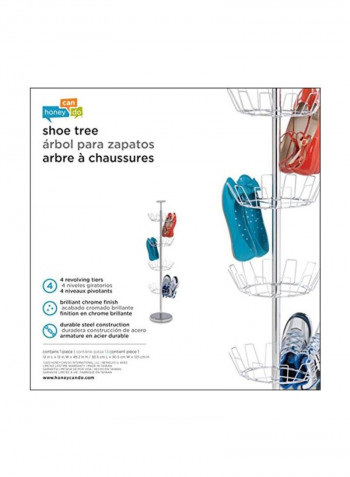 4-Tier Shoe Tree Silver 49x12x12inch