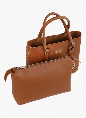 Tote Bag With Pouch Tan