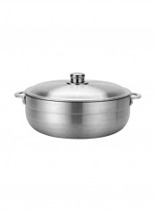 2-Piece Aluminum Alpine Gourmet Caldero Set Silver 13Quart