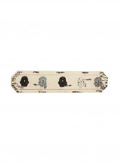 Alluring Wood Metal Wall Hook Beige/Brown/White 22x8x13inch