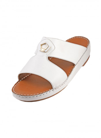 Solid Metal Detail Arabic Sandals Grey