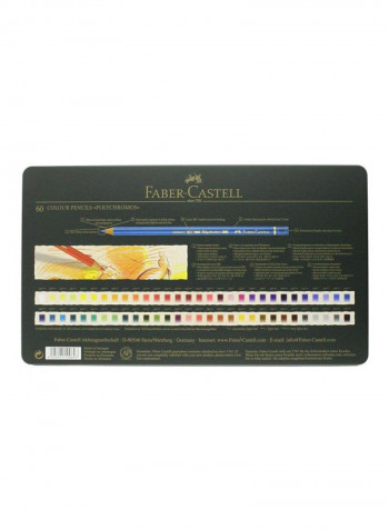 60-Piece Polychromos Colour Pencil Set Blue/Pink/Yellow