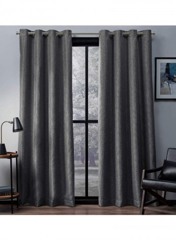 2-Piece Eglinton Woven Blackout Window Curtain Black Pearl 52 x 96inch