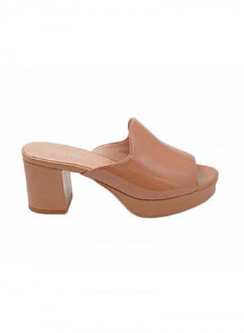 Heeled Casual Sandals Beige