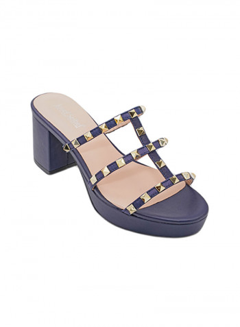 Heeled Casual Sandals Blue