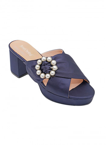Heeled Casual Sandals Blue