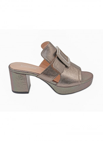 Heeled Casual Sandals Grey