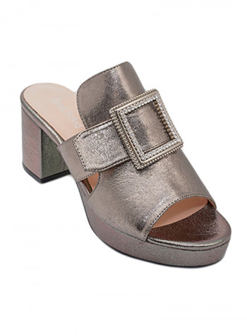 Heeled Casual Sandals Grey