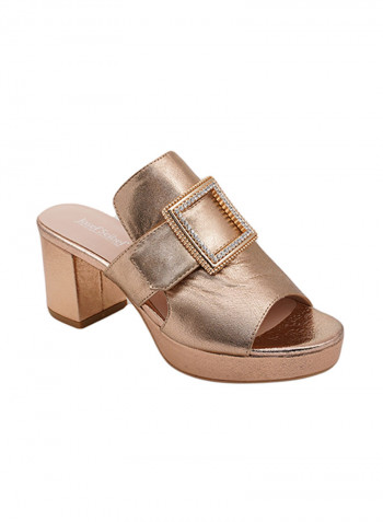 Heeled Casual Sandals Gold