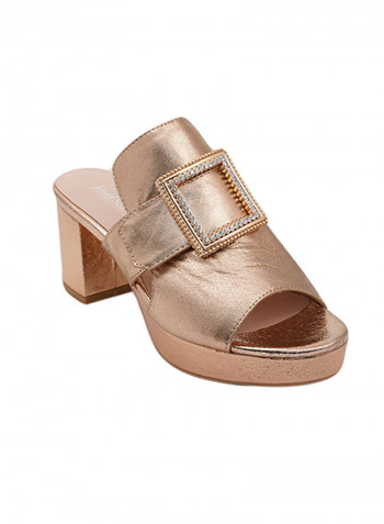 Heeled Casual Sandals Gold