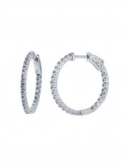 925 Sterling Silver 0.75 Ct Cubic Zirconia Studded Hoop Earrings reviews 925 Sterling Silver 0.75 Ct Cubic Zirconia Studded Hoop Earrings