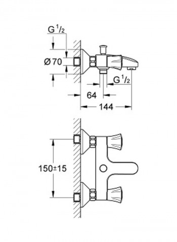 Costa L Bath Mixer Silver
