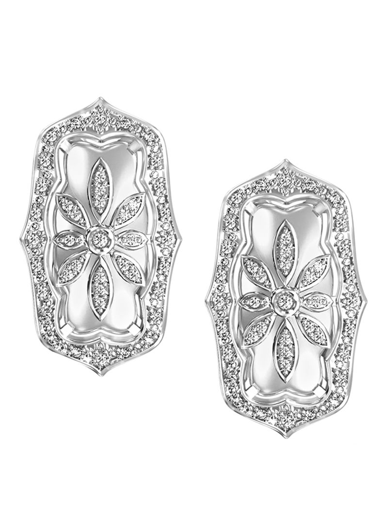 925 Sterling Silver Hoop Earrings With Cubin Zircon Studded