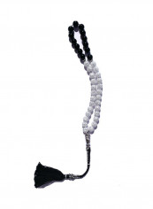 Natural Clear Quartz with Rare Amber Sand Prayer Beads
