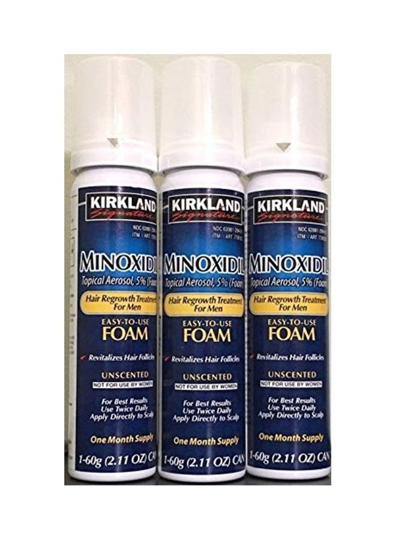 3-Piece Minoxidil Topical Foam Solution Clear 6.33ounce