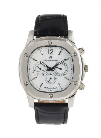 Men's Leather Analog Wrist Watch L1151WPWB