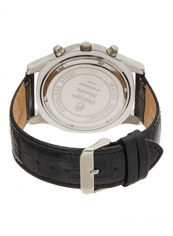 Men's Leather Analog Wrist Watch L1151WPWB