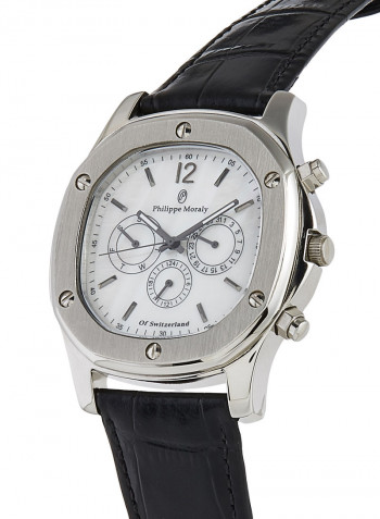 Men's Leather Analog Wrist Watch L1151WPWB