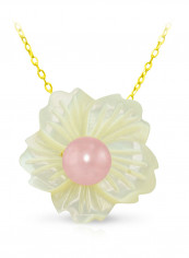 18 Karat Solid Yellow Gold 19 mm Flower Shape Mother Of Pearl With 6-7 mm Pearl Pendant Necklace reviews 18 Karat Solid Yellow Gold 19 mm Flower Shape Mother Of Pearl With 6-7 mm Pearl Pendant Necklace
