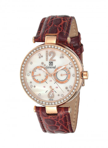 Women's Leather Chronograph Watch GLS212RPWO