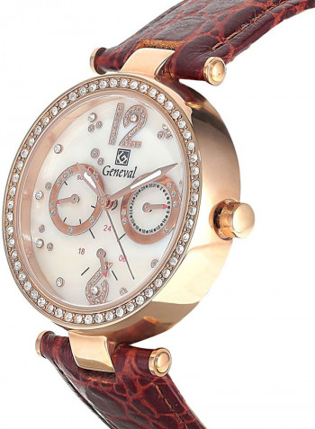 Women's Leather Chronograph Watch GLS212RPWO