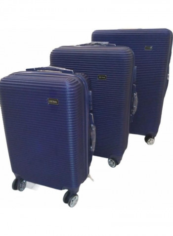 3-Piece Trolley Luggage Set Navy Blue