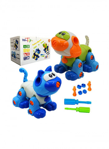 DIY Construction Cat Dog Building Block
