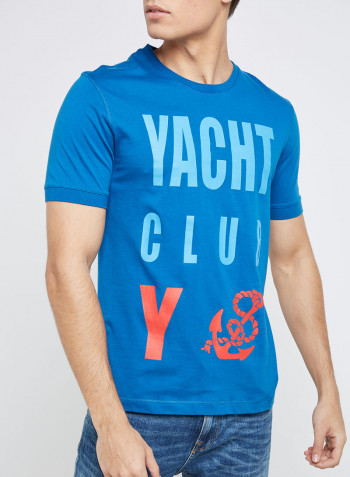 Half Sleeve Casual T-Shirt Blue
