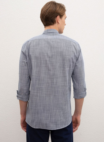 Button Down Collar Shirt Blue