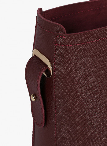 Tote Bag With Pouch Claret Red