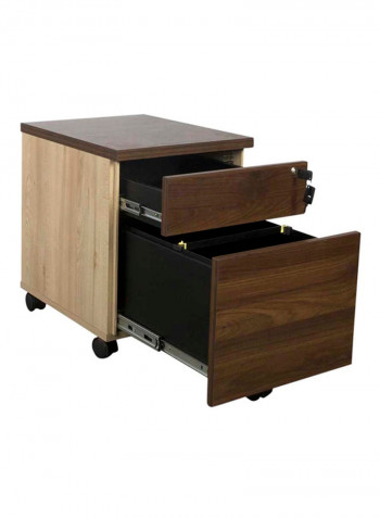 Projekt 2-Drawer Mobile Storage Cabinet Walnut 52x40x47.5centimeter