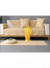 Geometric Print Sofa Slipcover Beige/White reviews Geometric Print Sofa Slipcover Beige/White