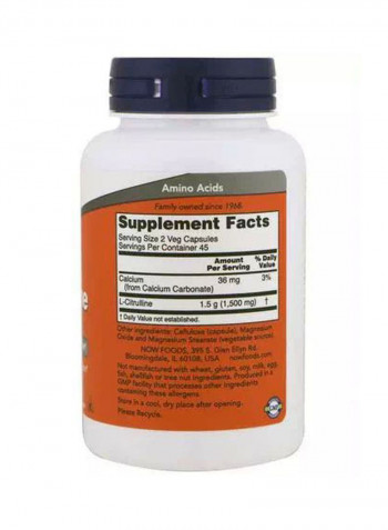 L-Citrulline Dietary Supplement - 180 Capsules