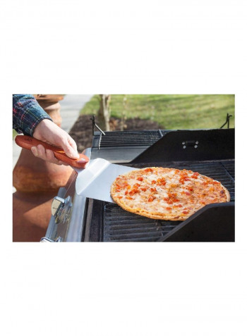 Stainless Steel Pizza Peel Silver/Brown 8x6x3inch