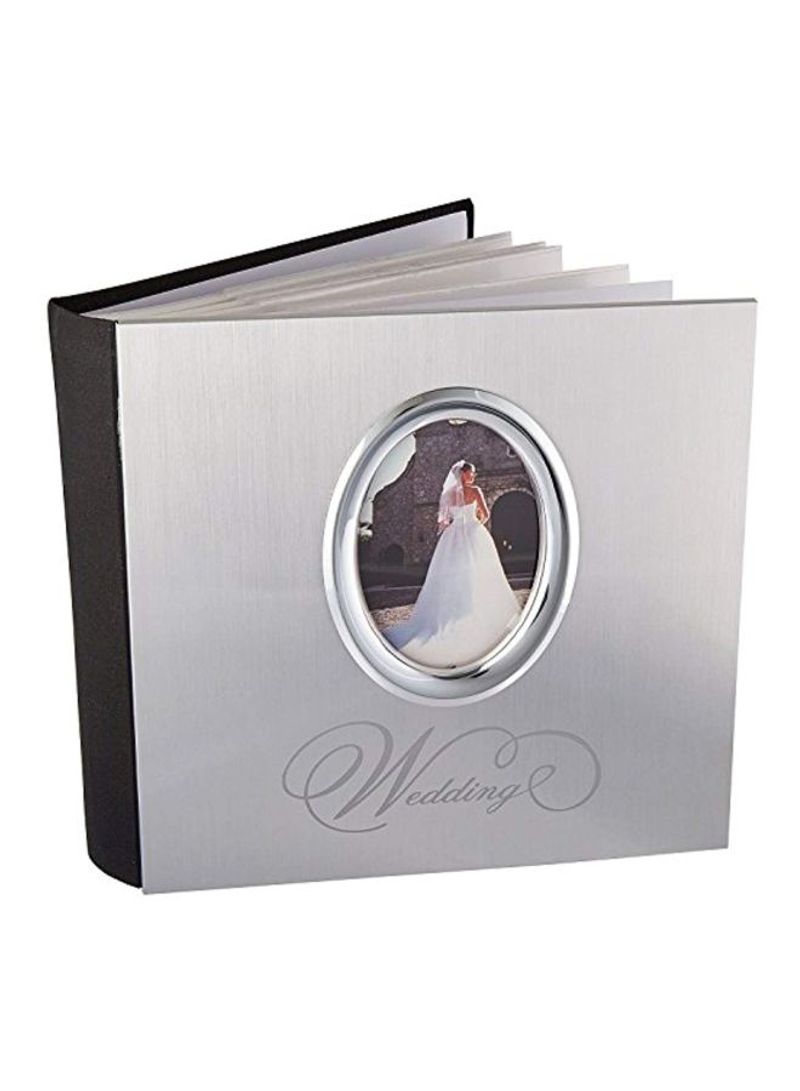 Front Opening Wedding Photo Album Silver 2x8.8x9.5inch