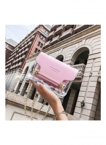 PU Crossbody Bag Pink/Clear